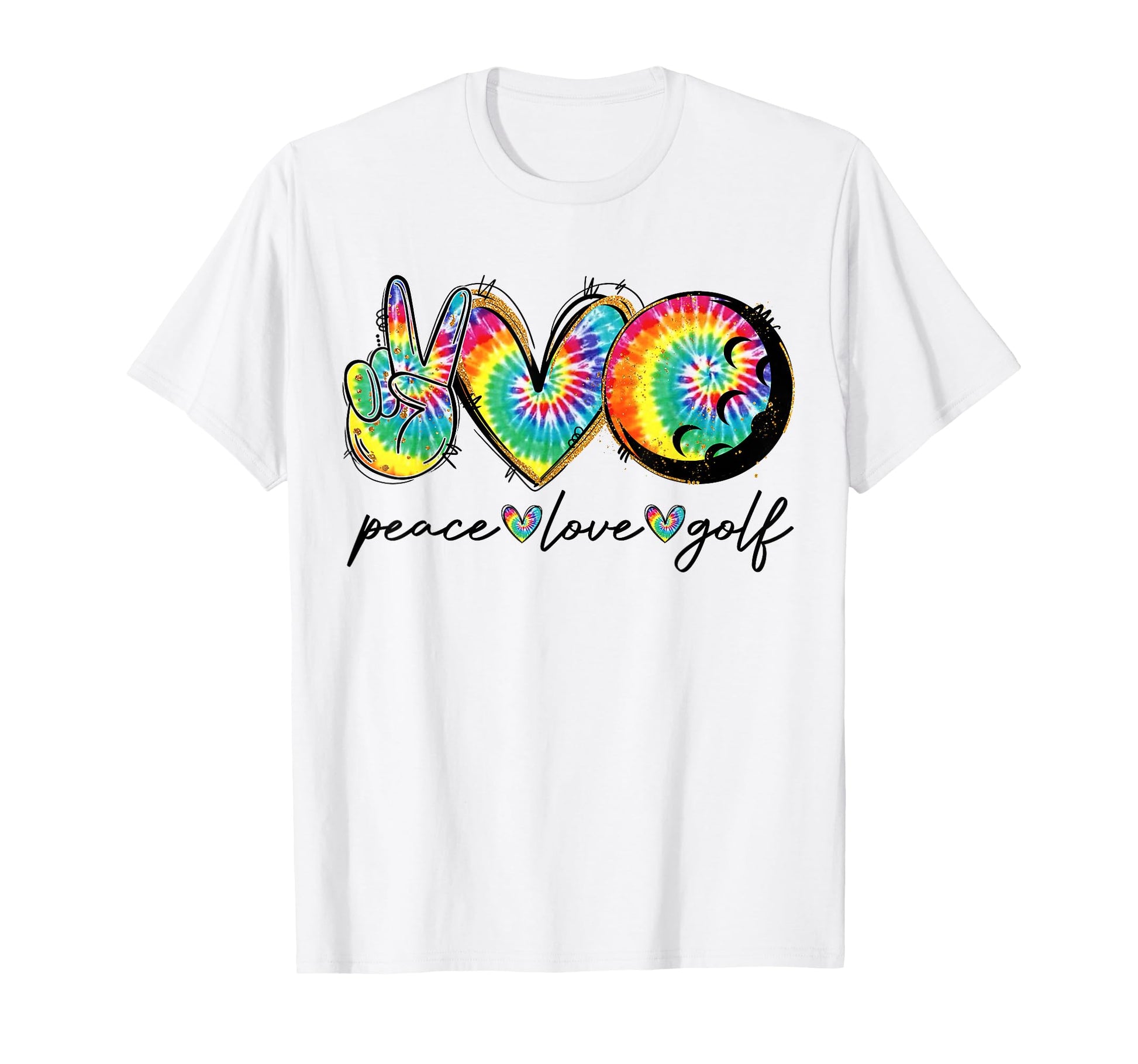 Peace Love Golf Funny Tie Dye Golf T-Shirt - Novelty Apparel Men Women - T-Shirt, Sweatshirt, Hoodie