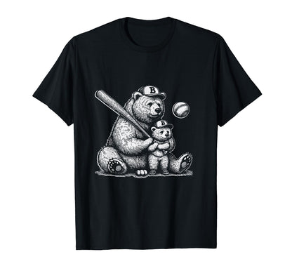 Mom Funny Baseball Bear Mom N Son Son T-Shirt - Trendy Graphic Men Women - T-Shirt, Sweatshirt, Hoodie
