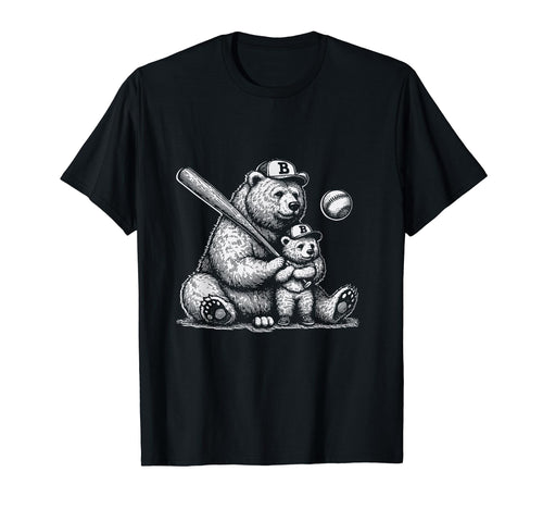 Mom Funny Baseball Bear Mom N Son Son T-Shirt - Trendy Graphic Men Women - T-Shirt, Sweatshirt, Hoodie