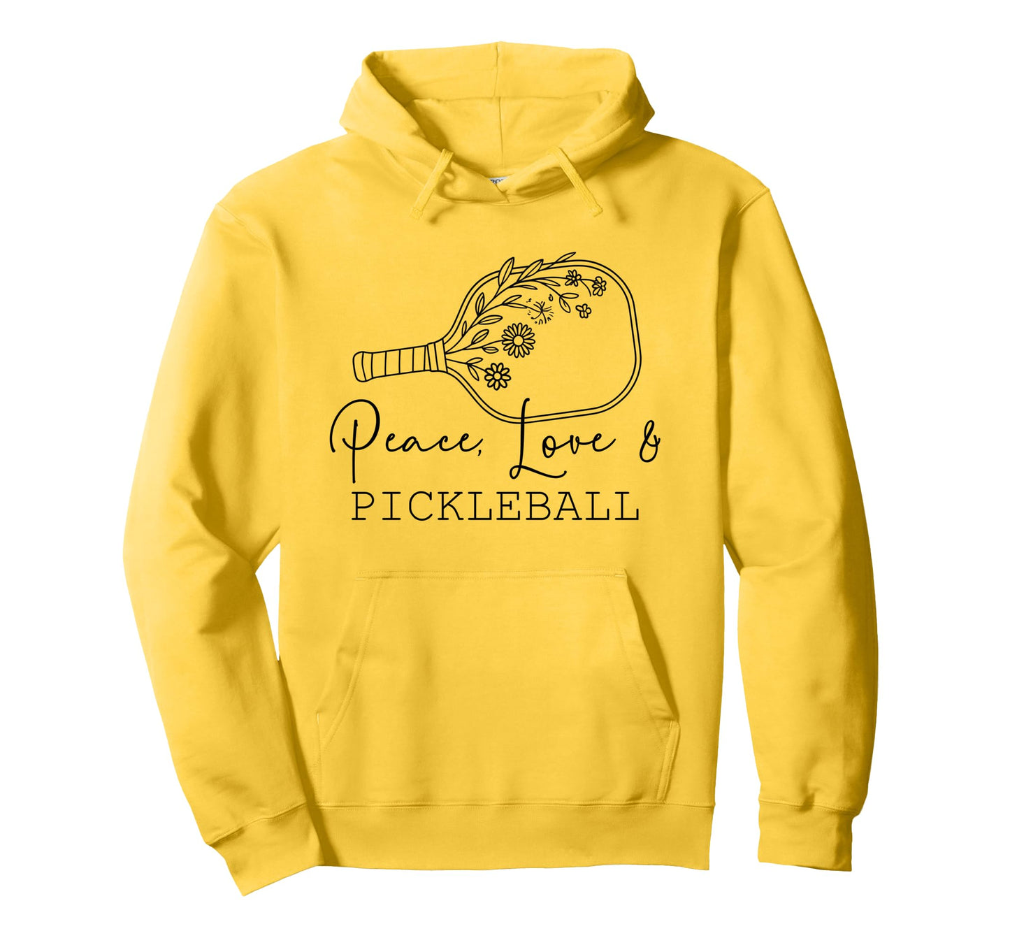 Peace Love Pickleball Boho Outfit Hoodie - Unique Graphic for Adults - T-Shirt, Sweatshirt, Hoodie