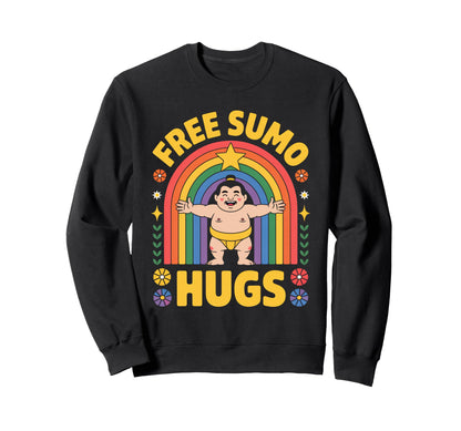 Free Sumo Hugs Funny Japanese Sweatshirt - Streetwear Style Men Women - T-Shirt, Sweatshirt, Hoodie