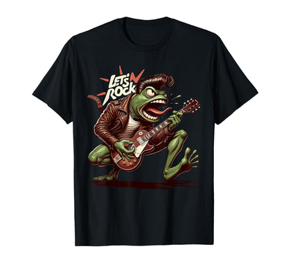 Aesthetic Frog Playing Guitar Rock Star T-Shirt - Trendy Graphic Unisex - T-Shirt, Sweatshirt, Hoodie