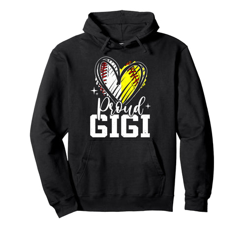 Proud Gigi Baseball Softball Heart Hoodie - Aesthetic Graphic for Adults - T-Shirt, Sweatshirt, Hoodie