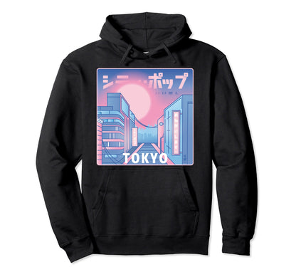 Tokyo City Japan Tokyo Vaporwave Hoodie - Fun Novelty Design Men Women - T-Shirt, Sweatshirt, Hoodie