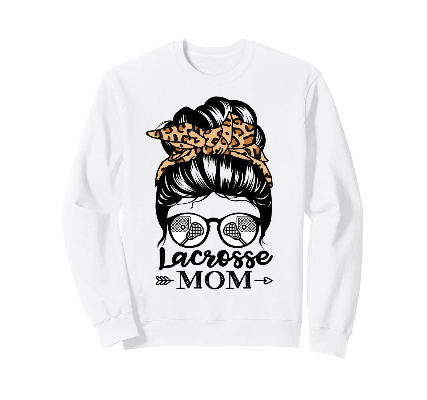 Lacrosse Mom Messy Bun Hair Sweatshirt - Casual Everyday Wear for Adults - T-Shirt, Sweatshirt, Hoodie