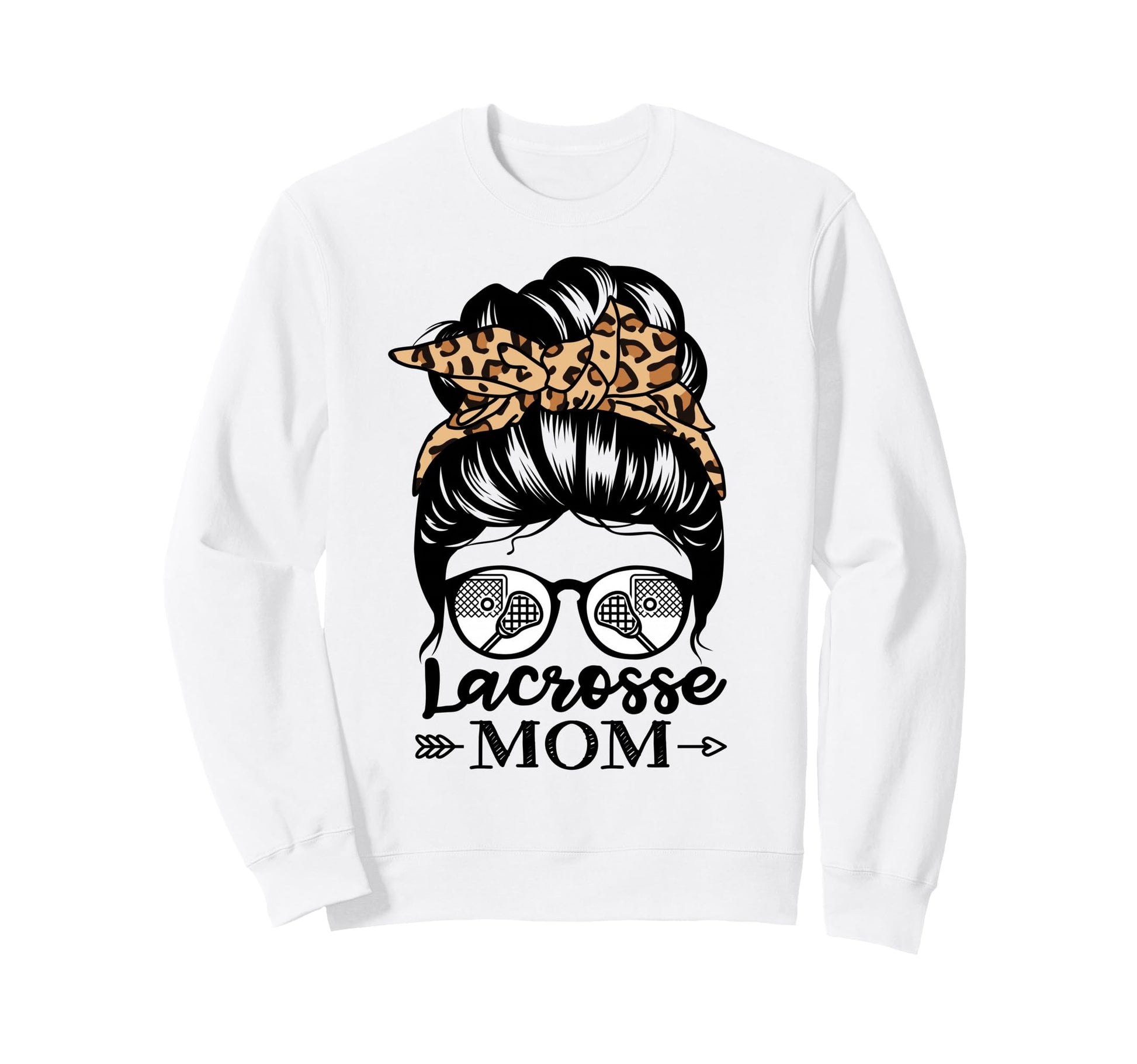 Lacrosse Mom Messy Bun Hair Sweatshirt - Casual Everyday Wear for Adults - T-Shirt, Sweatshirt, Hoodie