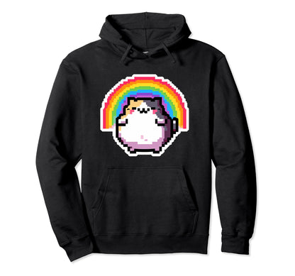 8Bit Pixel Cat And Rainbow Pixelated Hoodie - Streetwear Style Men Women - T-Shirt, Sweatshirt, Hoodie