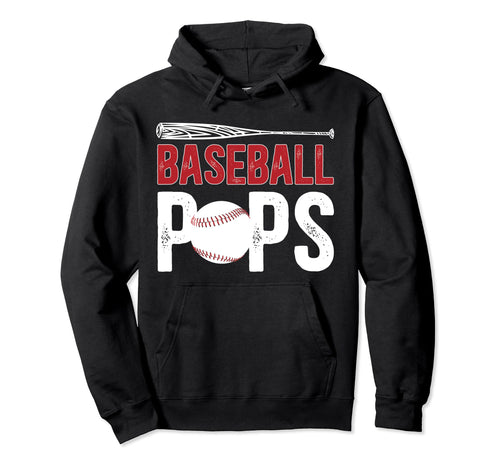 Baseball Pops Proud Grandpa Pops Hoodie - Novelty Apparel for Adults - T-Shirt, Sweatshirt, Hoodie
