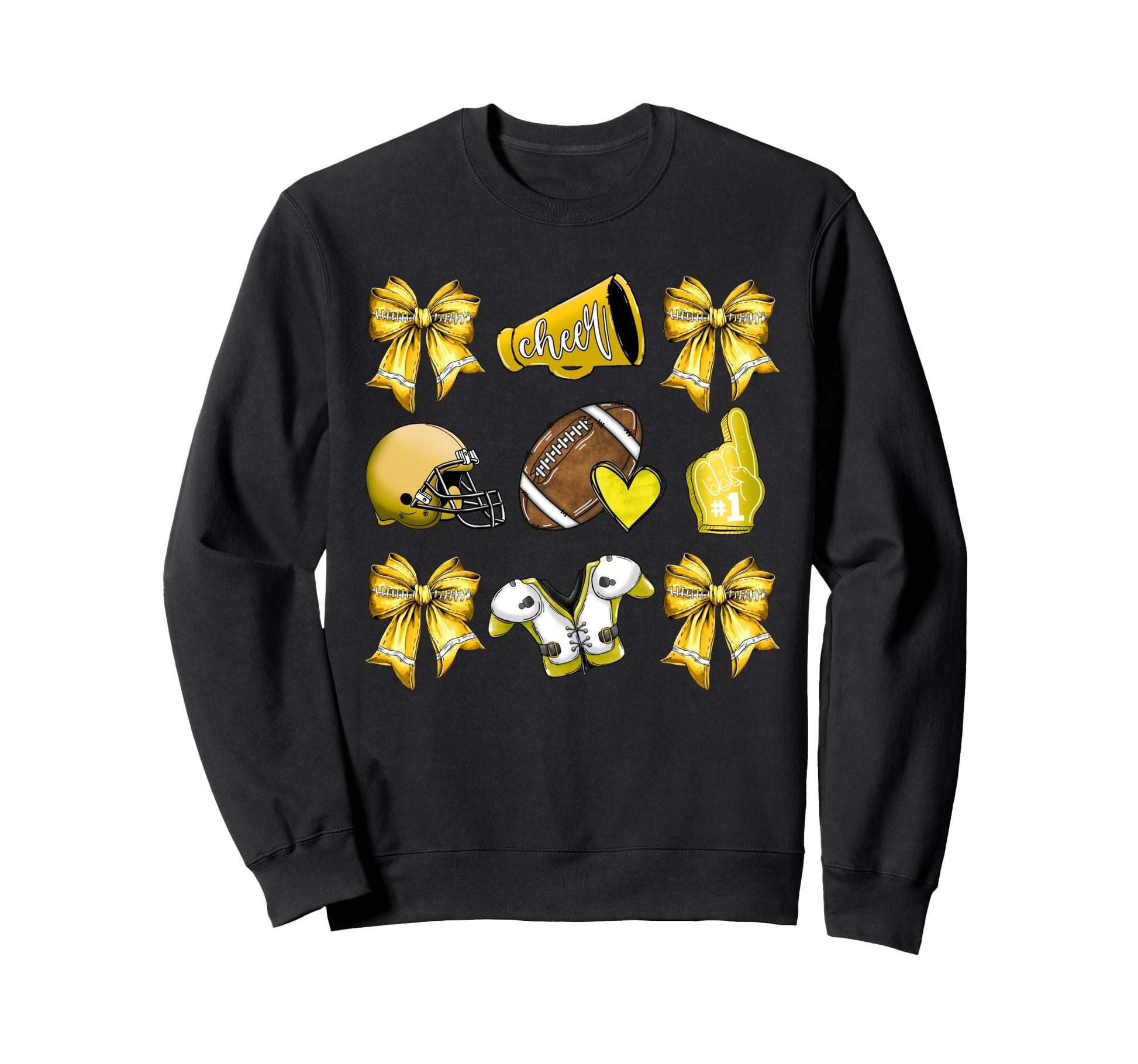 Yellow Football Mom Coquette Bows Sweatshirt - Streetwear Style Men Women - T-Shirt, Sweatshirt, Hoodie