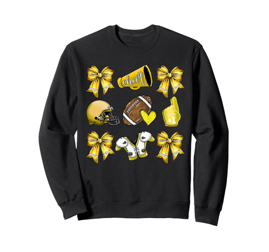 Yellow Football Mom Coquette Bows Sweatshirt - Streetwear Style Men Women - T-Shirt, Sweatshirt, Hoodie