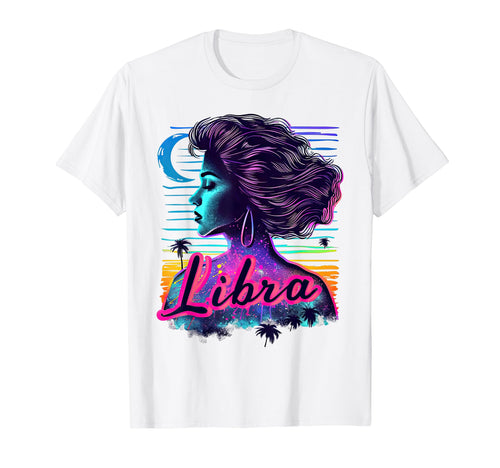 Libra Sign Vaporwave Aesthetic Zodiac T-Shirt - Custom Art Print Unisex - T-Shirt, Sweatshirt, Hoodie