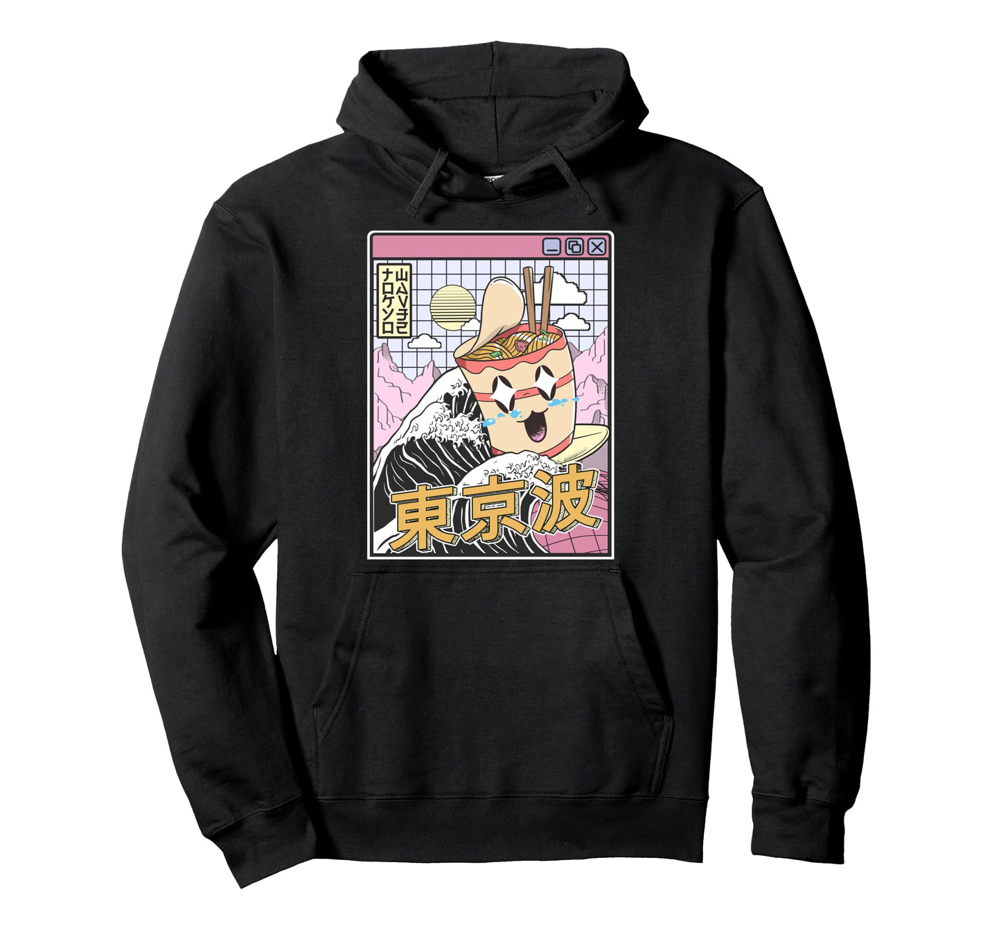 Instant Ramen Noodles Surfing Japanese Hoodie - Novelty Apparel for Adults - T-Shirt, Sweatshirt, Hoodie