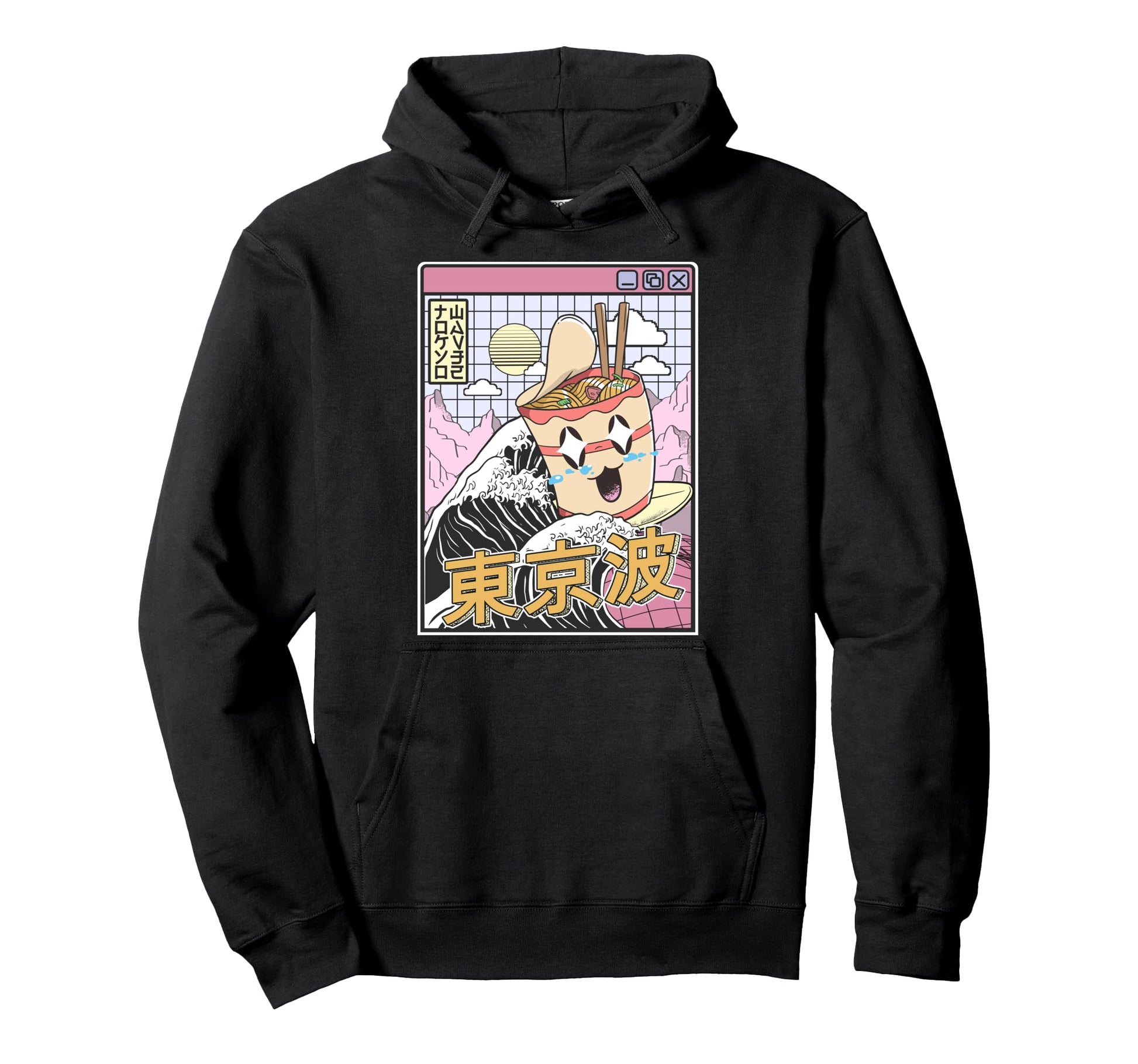 Instant Ramen Noodles Surfing Japanese Hoodie - Novelty Apparel for Adults - T-Shirt, Sweatshirt, Hoodie