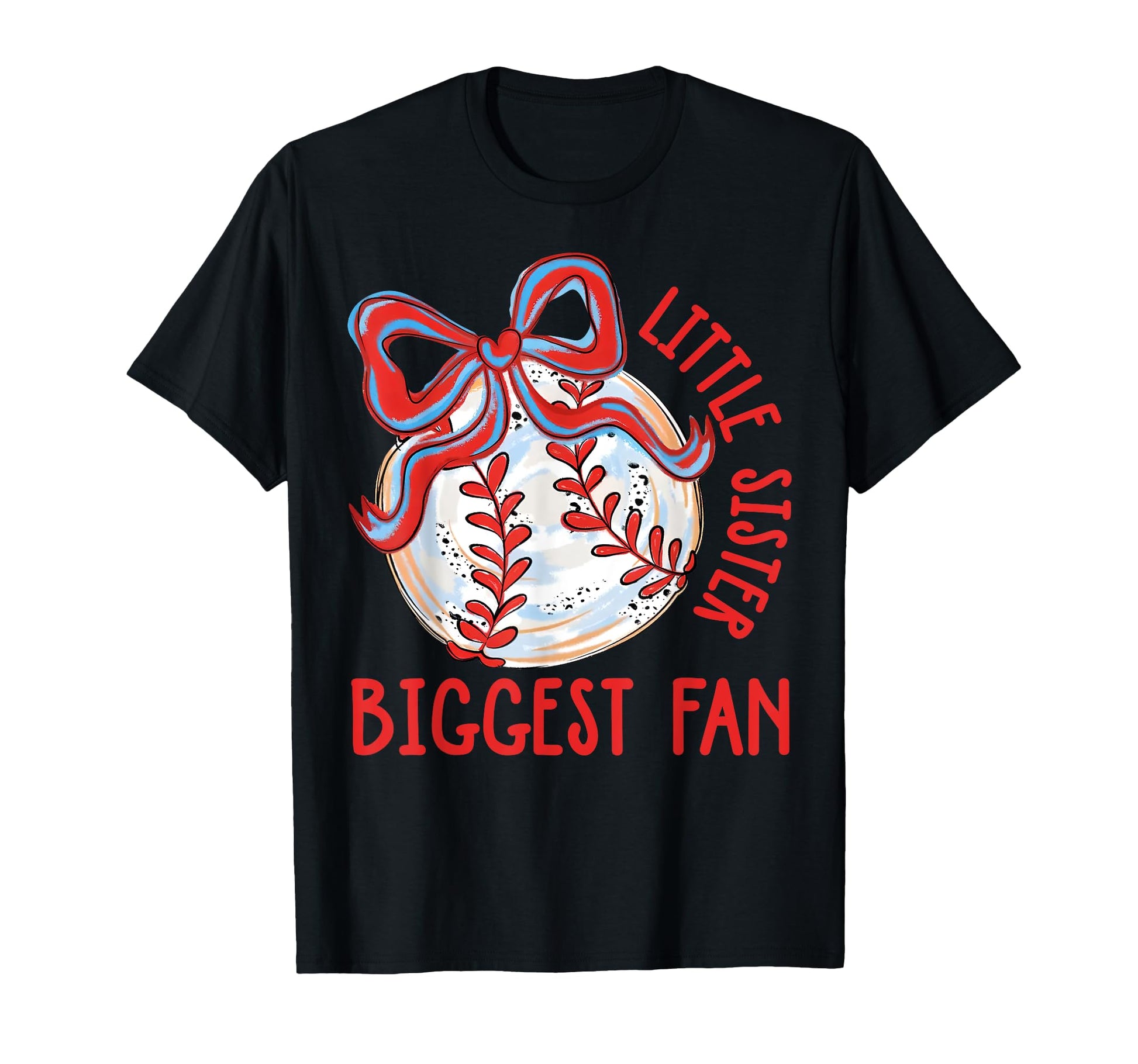 Baseball Sister Biggest Fan Lil Sis T-Shirt - Minimalist Print Men Women - T-Shirt, Sweatshirt, Hoodie