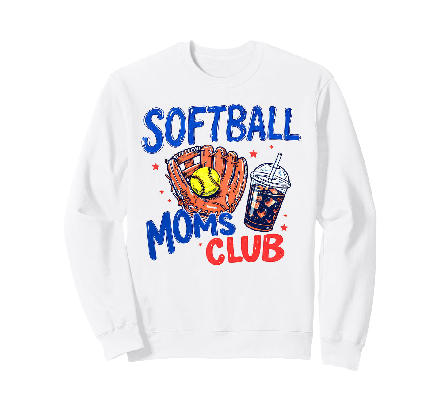 Softball Mom Club Whimsical Sweatshirt - Custom Art Print Men Women - T-Shirt, Sweatshirt, Hoodie