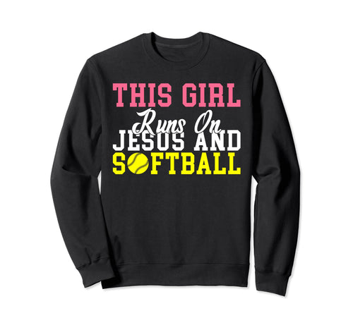 This Runs Jesus And Softball Sweatshirt - Streetwear Style for Adults - T-Shirt, Sweatshirt, Hoodie
