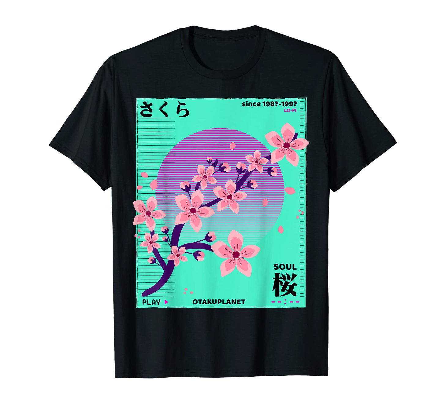 Vaporwave 90S Cherry Blossoms T-Shirt - Fun Novelty Design for Adults - T-Shirt, Sweatshirt, Hoodie