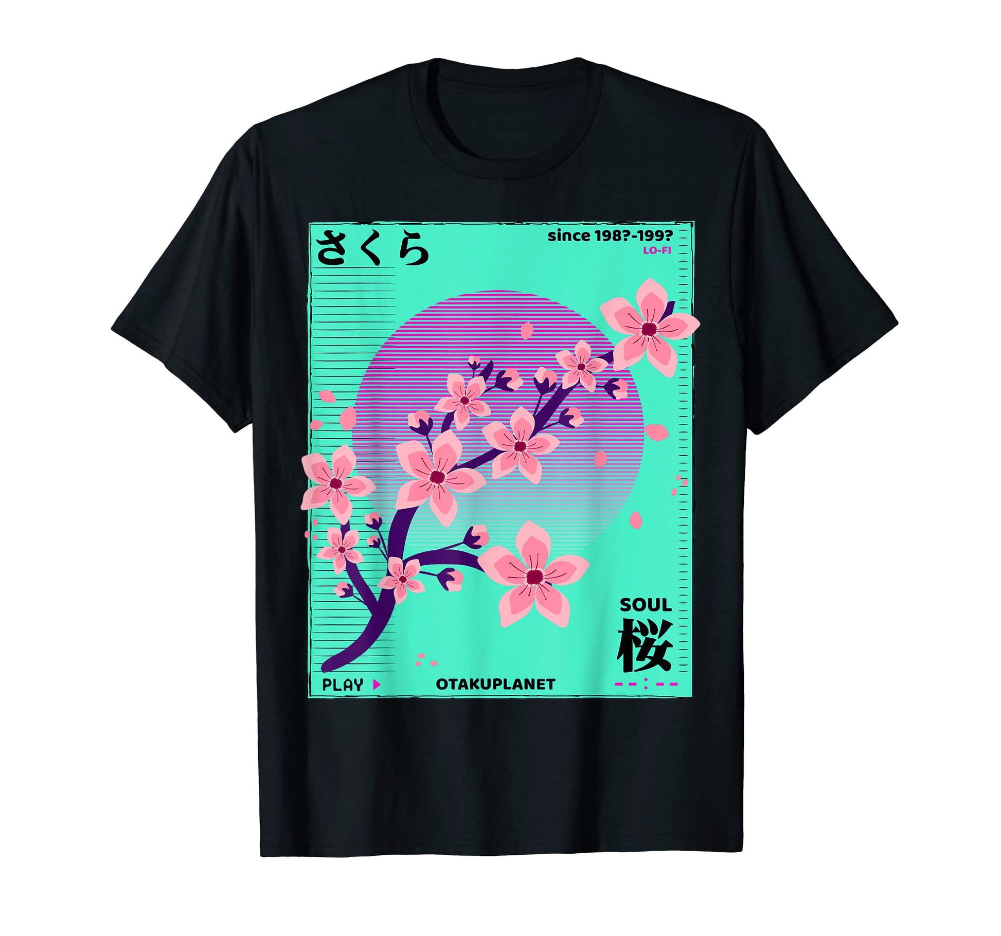 Vaporwave 90S Cherry Blossoms T-Shirt - Fun Novelty Design for Adults - T-Shirt, Sweatshirt, Hoodie