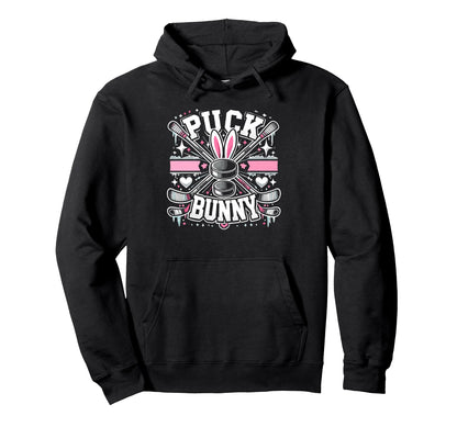 Puck Bunny Ice Hockey Game Day Ice Hoodie - Custom Art Print Men Women - T-Shirt, Sweatshirt, Hoodie