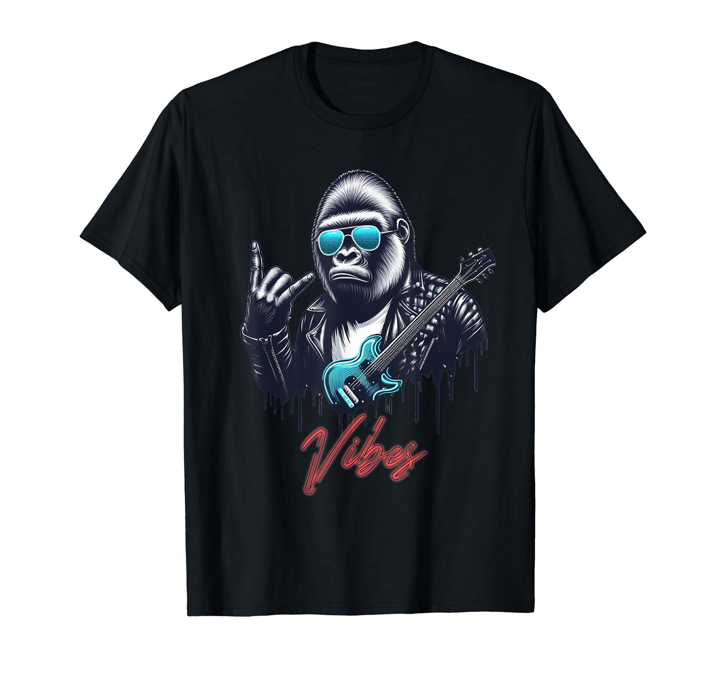 Rock Good Vibes Gorilla T-Shirt - Graphic Print for Adults - T-Shirt, Sweatshirt, Hoodie