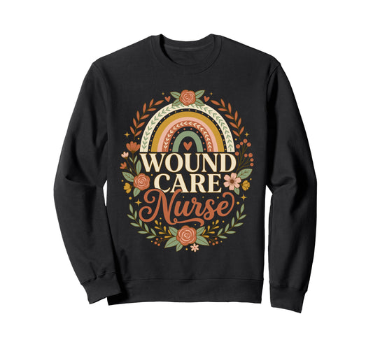 Wound Care Nurse Boho Rainbow Sweatshirt - Custom Art Print for Adults - T-Shirt, Sweatshirt, Hoodie