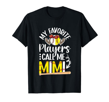 Favorite Players Call Me Mimi Baseball T-Shirt - Minimalist Print Unisex - T-Shirt, Sweatshirt, Hoodie