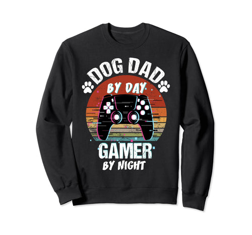Mens Dog Dad Day Gamer Night Sweatshirt - Minimalist Print for Adults - T-Shirt, Sweatshirt, Hoodie