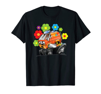 Hot Rod Van 60S 70S Flower Power T-Shirt - Aesthetic Graphic Men Women - T-Shirt, Sweatshirt, Hoodie