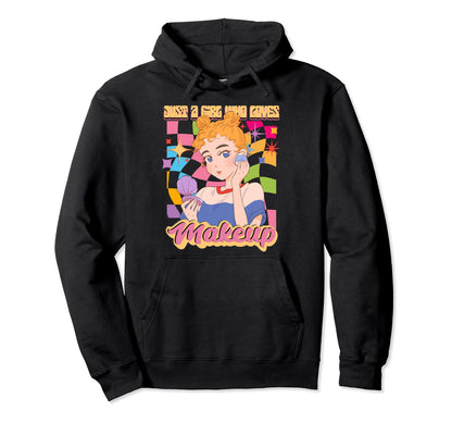 Anime Who Loves Makeup Rainbow Japan Hoodie - Unique Graphic for Adults - T-Shirt, Sweatshirt, Hoodie