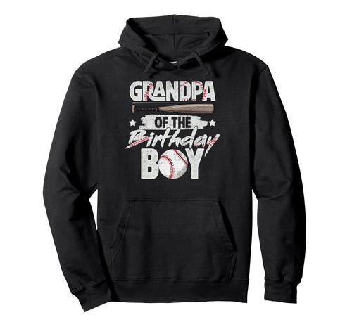 Grandpa Birthday Matching Baseball Birthday Hoodie - Novelty Apparel Unisex - T-Shirt, Sweatshirt, Hoodie