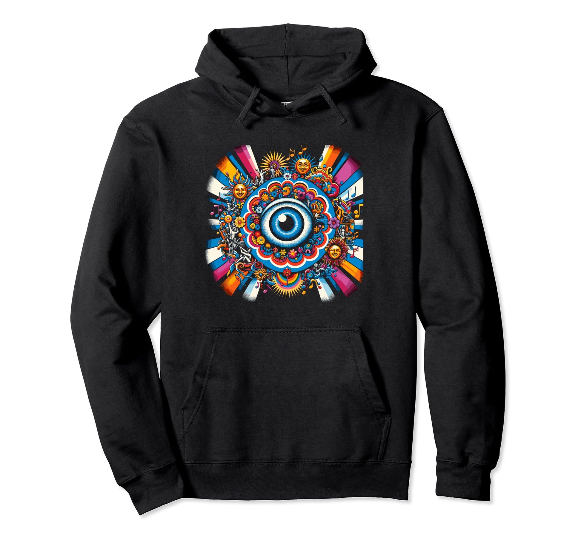 Kidcore Aesthetic Eyes Flower Hoodie - Casual Everyday Wear for Adults - T-Shirt, Sweatshirt, Hoodie