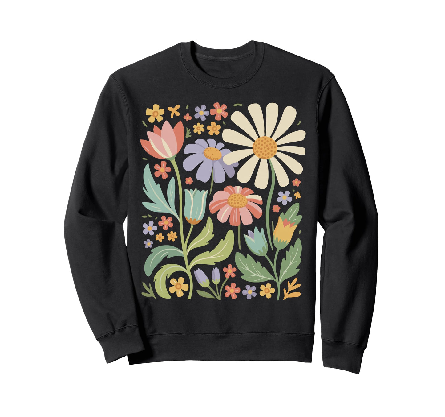 Wildflowers Flowers Pattern Sweatshirt - Custom Art Print for Adults - T-Shirt, Sweatshirt, Hoodie