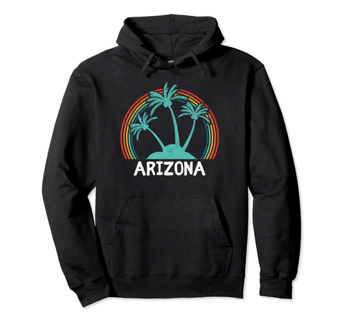 Arizona Palm Trees Rainbow Vacation Hoodie - Trendy Graphic for Adults - T-Shirt, Sweatshirt, Hoodie