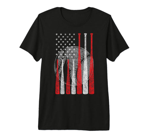 Baseball Us Flag Baseball Lover Dad T-Shirt - Novelty Apparel for Adults - T-Shirt, Sweatshirt, Hoodie
