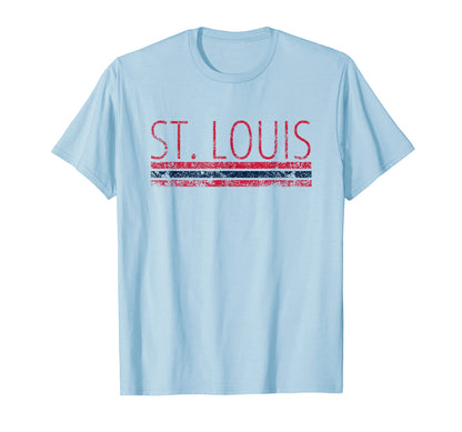 St Louis Missouri Weathered Stripe T-Shirt - Fun Novelty Design Unisex - T-Shirt, Sweatshirt, Hoodie