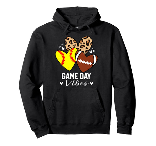 Game Day Vibes Funny Football Hoodie - Fun Novelty Design for Adults - T-Shirt, Sweatshirt, Hoodie