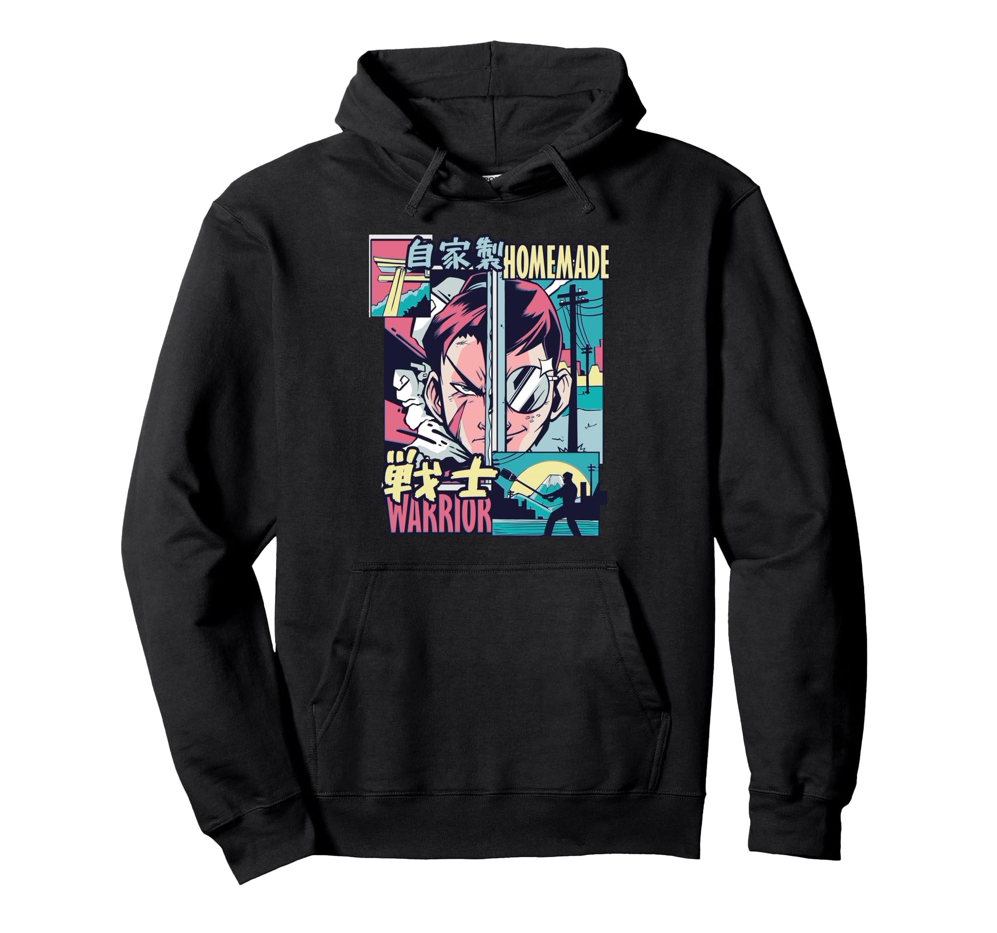 Homemade Warrior Manga Samurai Aesthetic Hoodie - Trendy Graphic Unisex - T-Shirt, Sweatshirt, Hoodie