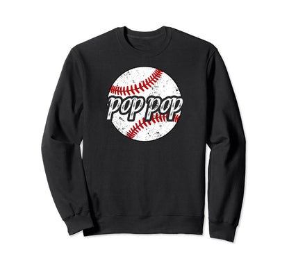 Pop Pop Proud Baseball Pop Pop Baseball Sweatshirt - Graphic Print Unisex - T-Shirt, Sweatshirt, Hoodie