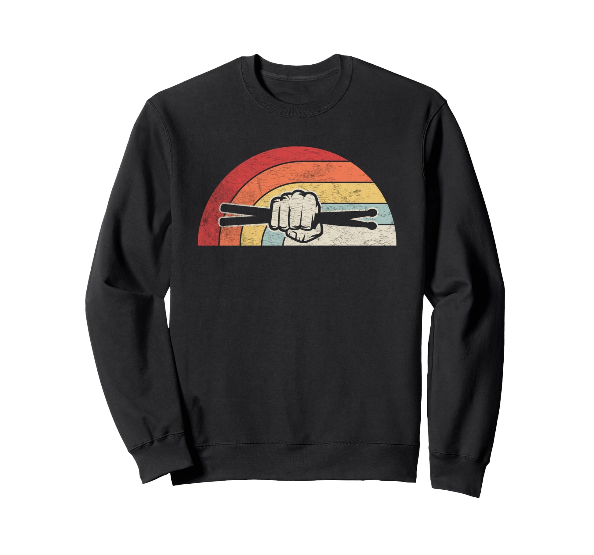 Drumsticks Fist Rainbow Sweatshirt - Casual Everyday Wear for Adults - T-Shirt, Sweatshirt, Hoodie
