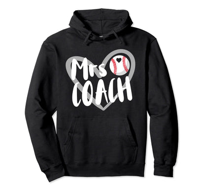 Mrs Coach Baseball Coach Wife Hoodie - Custom Art Print Men Women - T-Shirt, Sweatshirt, Hoodie