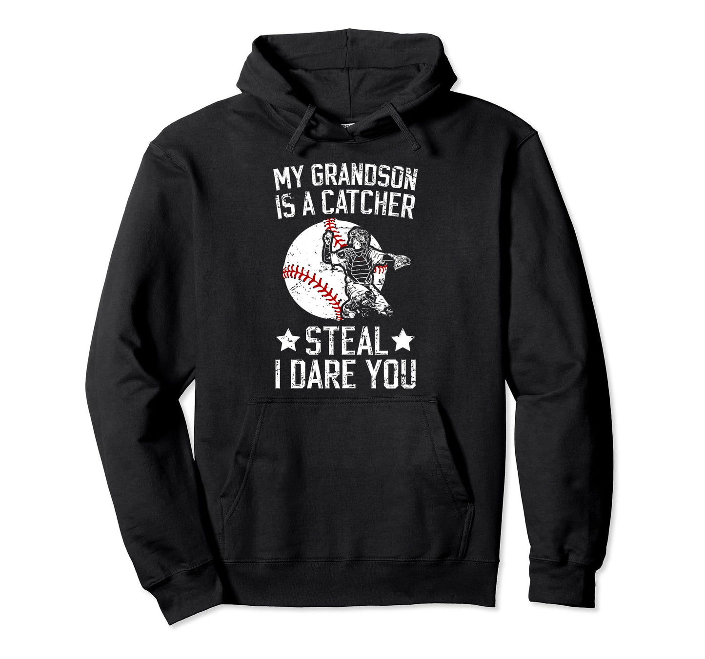 My Grandson Baseball Catcher Hoodie - Casual Everyday Wear for Adults - T-Shirt, Sweatshirt, Hoodie