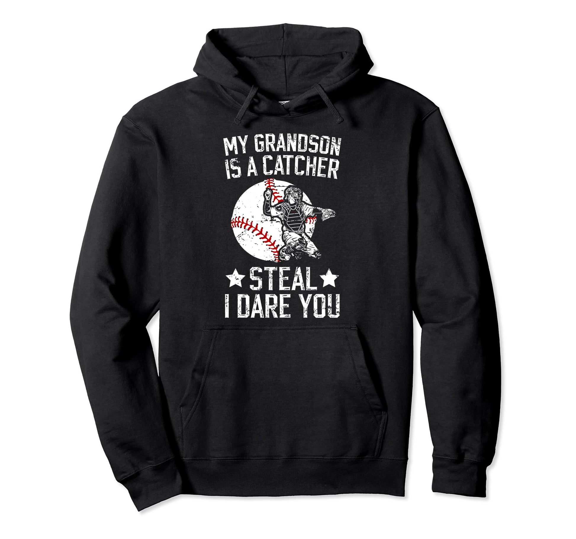 My Grandson Baseball Catcher Hoodie - Casual Everyday Wear for Adults - T-Shirt, Sweatshirt, Hoodie