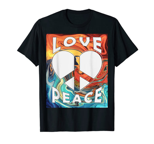 Peace Sign Love Art 60S 70S Tie Dye T-Shirt - Unique Graphic for Adults - T-Shirt, Sweatshirt, Hoodie