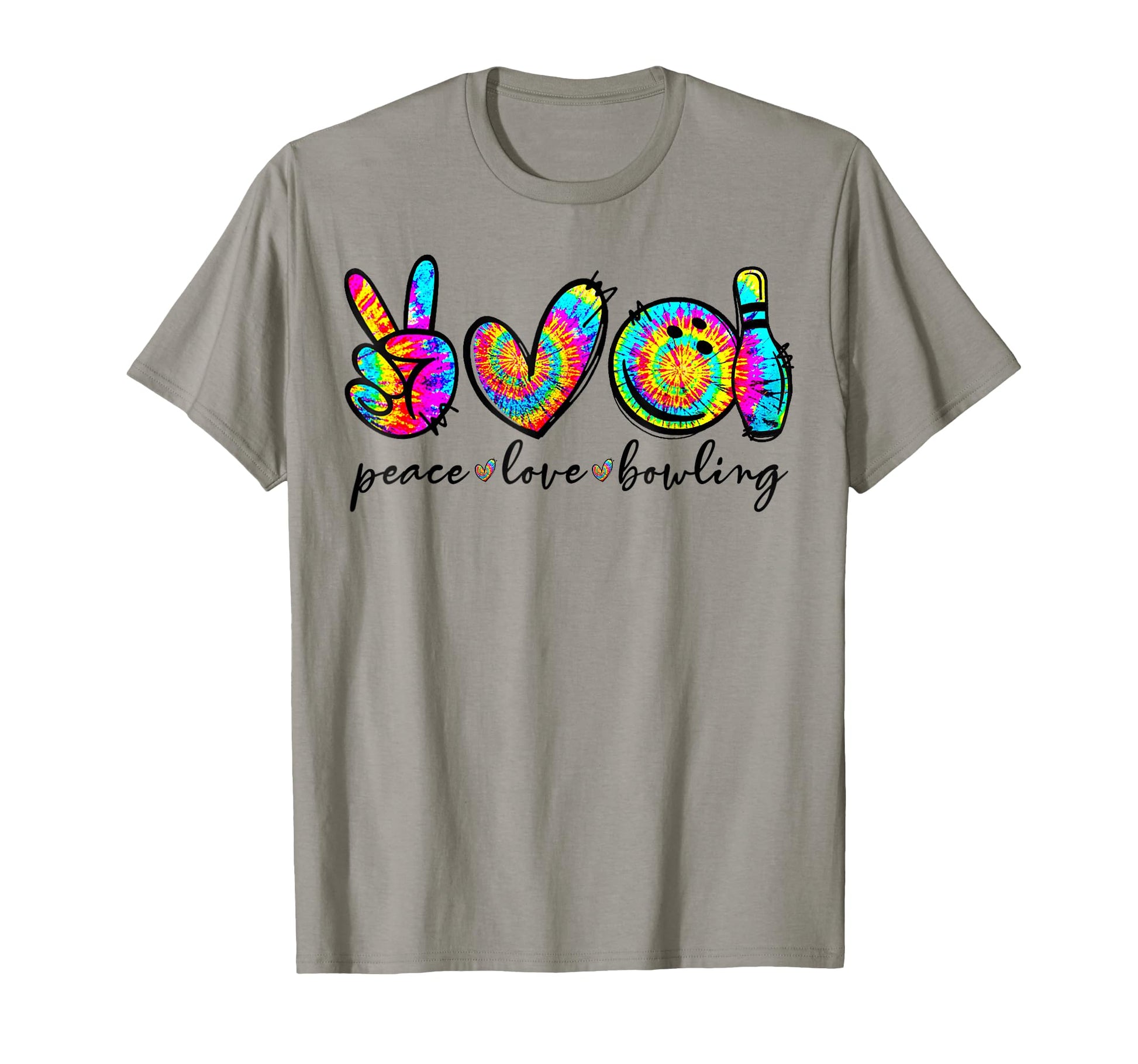 Peace Love Bowling Tie Dye Funny T-Shirt - Unique Graphic Men Women - T-Shirt, Sweatshirt, Hoodie