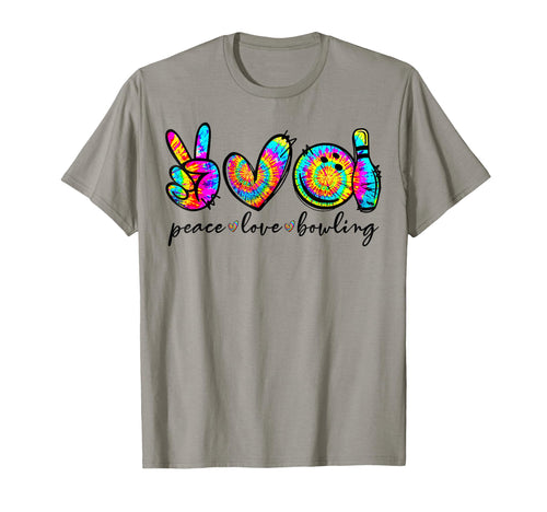 Peace Love Bowling Tie Dye Funny T-Shirt - Unique Graphic Men Women - T-Shirt, Sweatshirt, Hoodie
