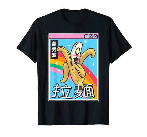 Japan Banana Kawaii Grid Rainbow T-Shirt - Novelty Apparel Unisex - T-Shirt, Sweatshirt, Hoodie
