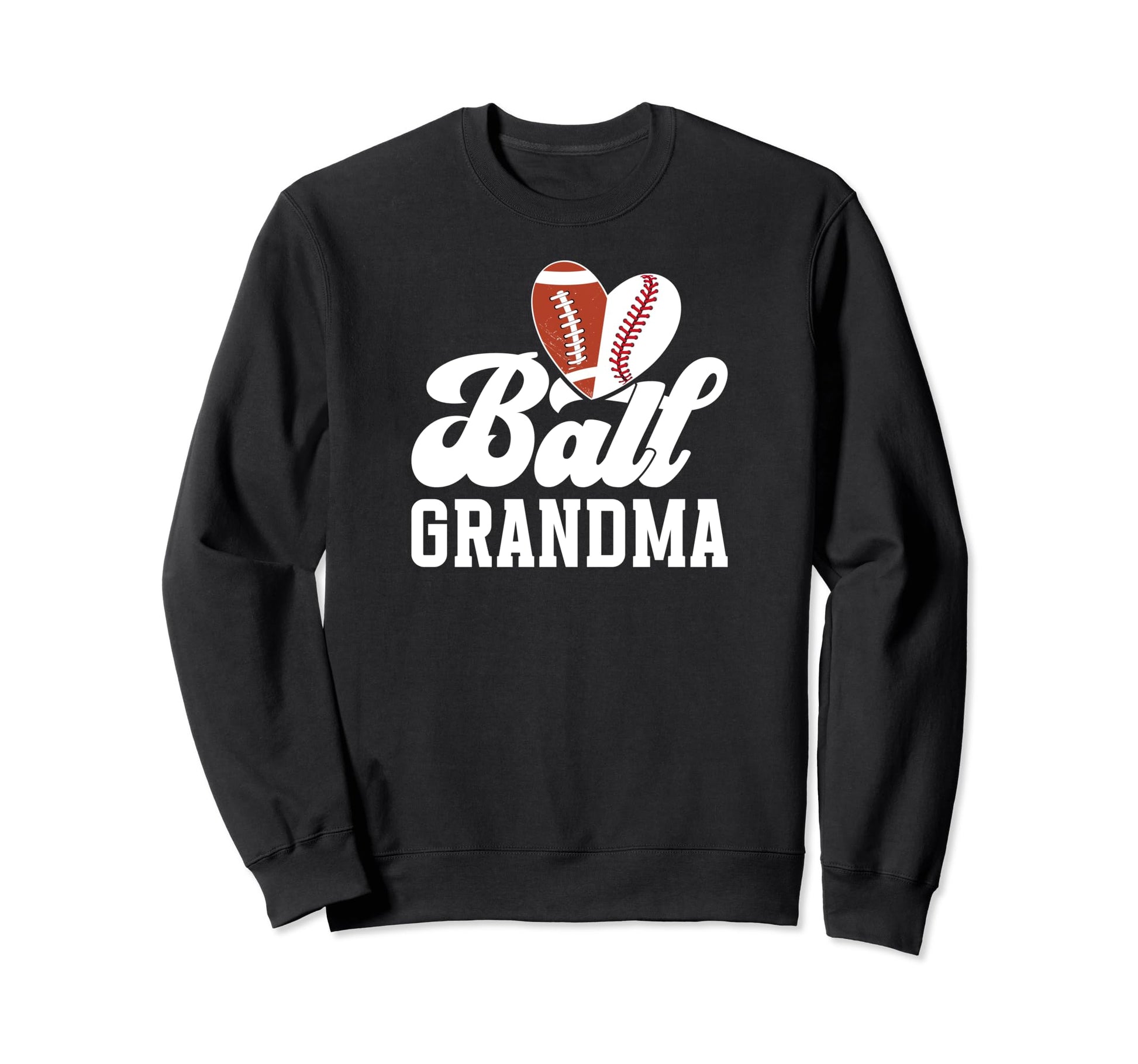 Ball Grandma Heart Baseball Football Sweatshirt - Trendy Graphic Men Women - T-Shirt, Sweatshirt, Hoodie