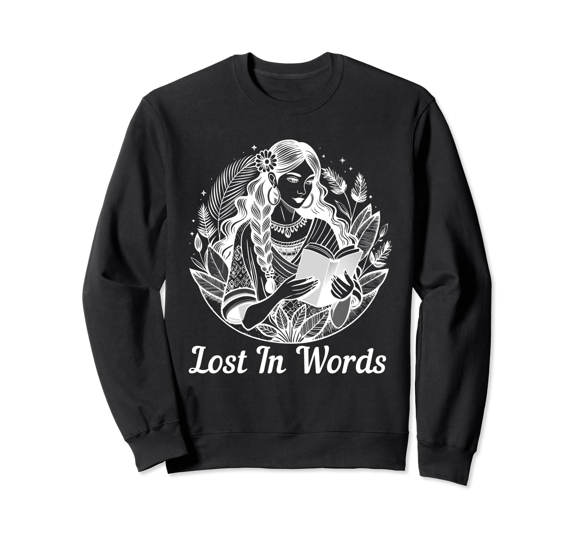 Lost Words Boho Reading Lover Sweatshirt - Aesthetic Graphic Men Women - T-Shirt, Sweatshirt, Hoodie