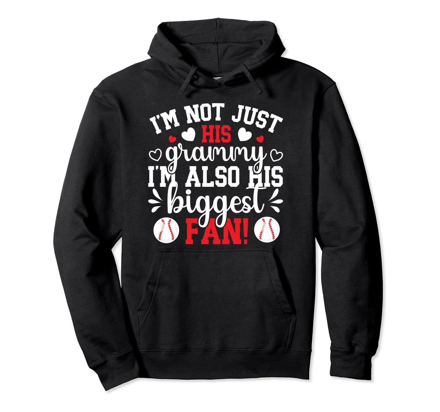His Biggest Fan Baseball Grammy Hoodie - Casual Everyday Wear for Adults - T-Shirt, Sweatshirt, Hoodie