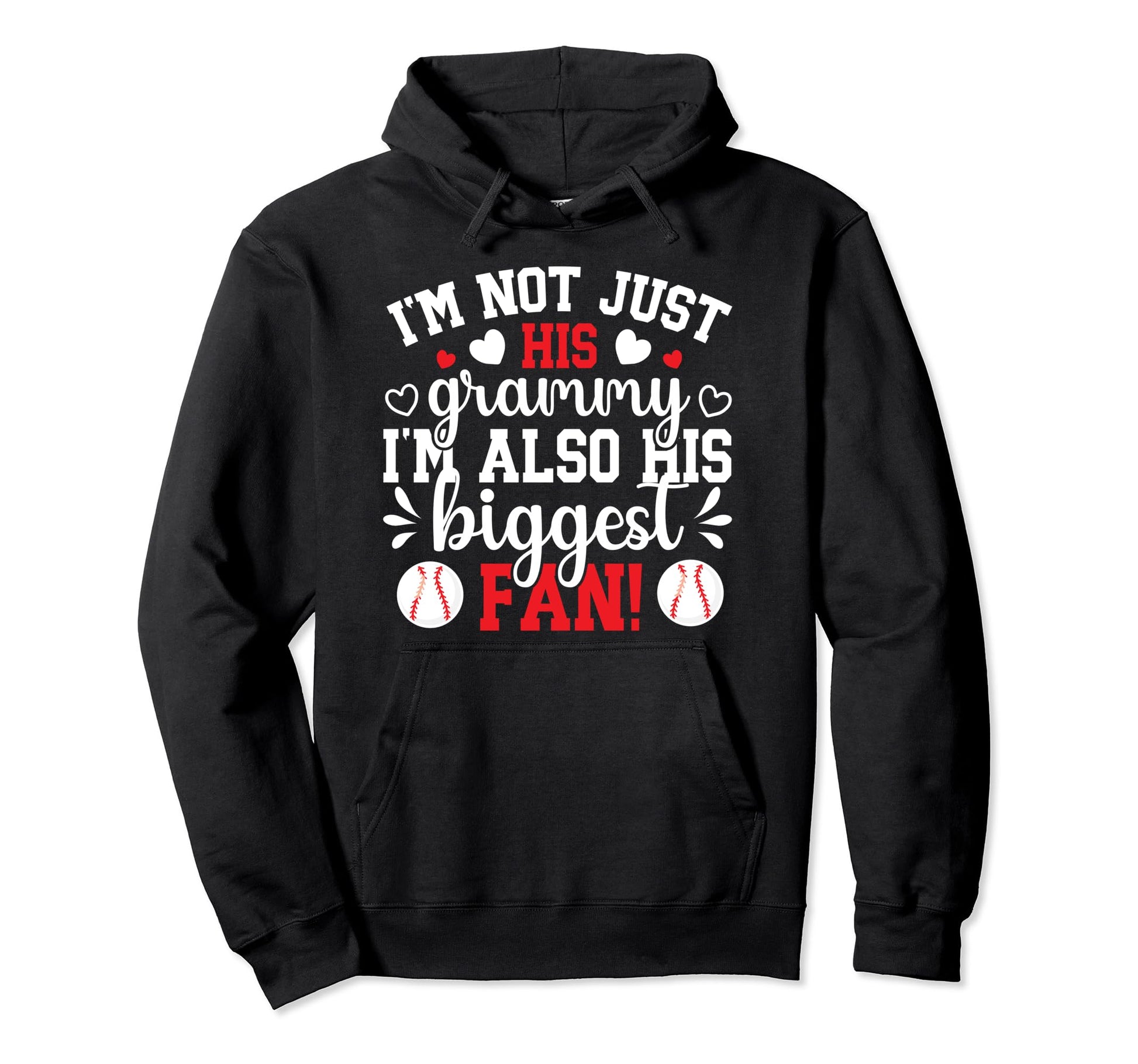 His Biggest Fan Baseball Grammy Hoodie - Casual Everyday Wear for Adults - T-Shirt, Sweatshirt, Hoodie